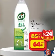 Cif Tüm Yüzeyler Jel 750 ml Cif Tüm Yüzeyler Jel 750 ml