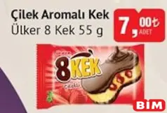 Ülker 8 Kek Çilek Aromalı 55 g Ülker 8 Kek Çilek Aromalı 55 g