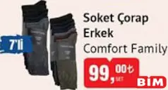 Comfort Family Soket Çorap Erkek 7'li Comfort Family Soket Çorap Erkek 7'li