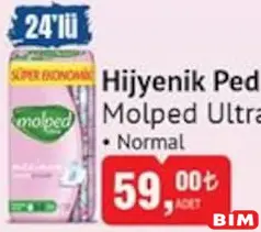 Molped Ultra Hijyenik Ped Normal 24'lü Molped Ultra Hijyenik Ped Normal 24'lü