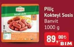 Banvit Piliç Kokteyl Sosis 1000 g Banvit Piliç Kokteyl Sosis 1000 g