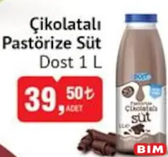 Dost Çikolatalı Pastörize Süt 1 L Dost Çikolatalı Pastörize Süt 1 L