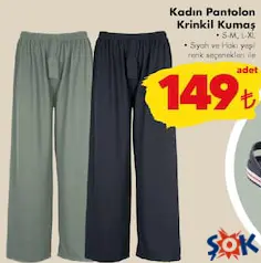 Kadın Pantolon Krinkil Kumaş Kadın Pantolon Krinkil Kumaş