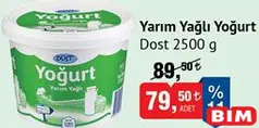 Dost Yarım Yağlı Yoğurt 2500 g Dost Yarım Yağlı Yoğurt 2500 g