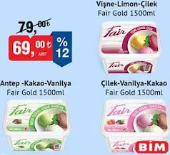 Fair Gold Dondurma Çeşitleri 1500 ml Fair Gold Dondurma Çeşitleri 1500 ml