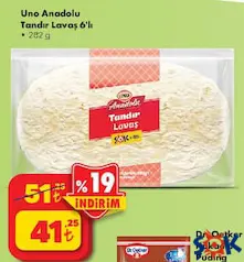 Uno Anadolu Tandır Lavaş 6'lı 282 g Uno Anadolu Tandır Lavaş 6'lı 282 g