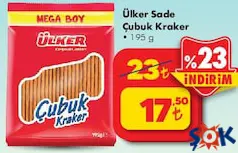 Ülker Sade Çubuk Kraker 195 g Ülker Sade Çubuk Kraker 195 g