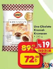 Uno Çikolata Kremalı Kruvasan 240 g Uno Çikolata Kremalı Kruvasan 240 g