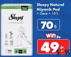 Sleepy Natural Hijyenik Ped Gece 18'li Sleepy Natural Hijyenik Ped Gece 18'li