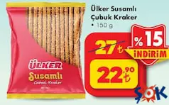 Ülker Susamlı Çubuk Kraker 150 g Ülker Susamlı Çubuk Kraker 150 g