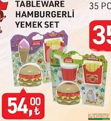 TableWare Hamburgerli Yemek Set Oyuncak TableWare Hamburgerli Yemek Set Oyuncak