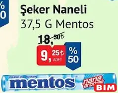 Mentos Şeker Naneli 37,5 g Mentos Şeker Naneli 37,5 g