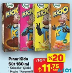 Pınar Kido Süt 180 ml