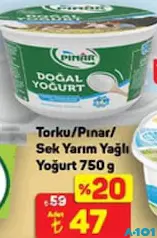 Pınar Yarım Yağlı Yoğurt 750 g
