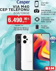 Casper Via M40 Cep Telefonu 6 GB / 128 GB Casper Via M40 Cep Telefonu 6 GB / 128 GB
