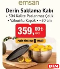 Emsan Derin Saklama Kabı 20 cm Emsan Derin Saklama Kabı 20 cm