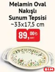 Melamin Oval Nakışlı Sunum Tepsisi Melamin Oval Nakışlı Sunum Tepsisi