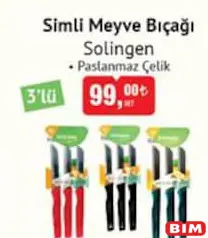 Solingen Simli Meyve Bıçağı 3'lü Solingen Simli Meyve Bıçağı 3'lü
