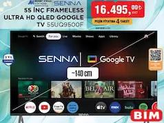 Senna 55UQ9500F 55 inç Frameless Ultra HD QLED Google Smart TV / Akıllı Televizyon Senna 55UQ9500F 55 inç Frameless Ultra HD QLED Google Smart TV / Akıllı Televizyon