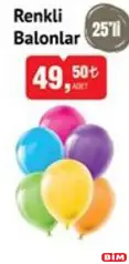 Renkli Balonlar 25'li Renkli Balonlar 25'li