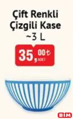 Çift Renkli Çizgili Kase 3 L Çift Renkli Çizgili Kase 3 L