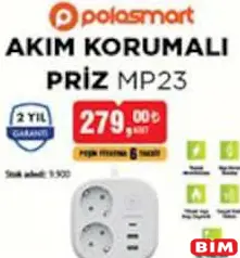 Polosmart MP23 Akım Korumalı Priz Polosmart MP23 Akım Korumalı Priz