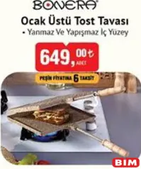 Bonera Ocak Üstü Tost Tavası Bonera Ocak Üstü Tost Tavası