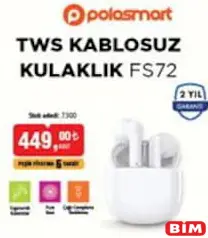 PoloSmart TWS Kablosuz Kulaklık FS72 PoloSmart TWS Kablosuz Kulaklık FS72
