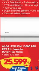 Airfel LTXM35N 12000 BTU R32 A++ Inverter Duvar Tipi Klima