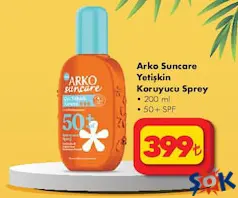 Arko Suncare Yetişkin Koruyucu Sprey 200 ml 50+ SPF