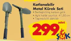 Orcamp Katlanabilir Metal Kürek Seti