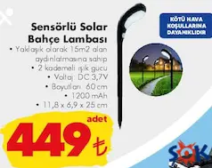 Petrix Sensörlü Solar Bahçe Lambası