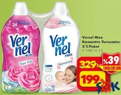 Vernel Max Konsantre Yumuşatıcı 2'li Paket