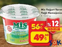 Mis Yoğurt Yarım Yağlı Homojenize 1500 g