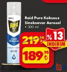 Raid Pure Kokusuz Sineksavar Aerosol 300 ml