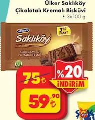 Ülker Saklıköy Çikolatalı Kremalı Bisküvi 3x100 g