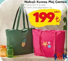 Nakışlı Kumaş Plaj Çantası