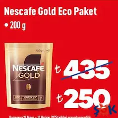Nescafe Gold Eco Paket Kahve 200 g