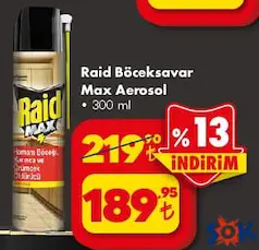 Raid Böceksavar Max Aerosol 300 ml
