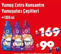 Yumoş Extra Konsantre Yumuşatıcı Çeşitleri 1008 ml