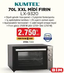 Kumtel 70 L XXL Midi Fırın LX-9320 Kumtel 70 L XXL Midi Fırın LX-9320