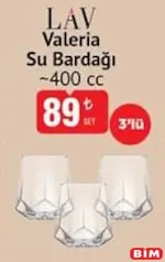 Lav Valeria Su Bardağı 400 cc 3'lü Lav Valeria Su Bardağı 400 cc 3'lü