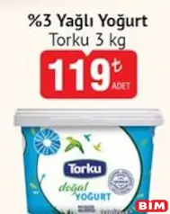 Torku %3 Yağlı Yoğurt 3 kg Torku %3 Yağlı Yoğurt 3 kg