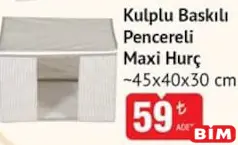 Kulplu Baskılı Pencereli Maxi Hurç 45x40x30 cm Kulplu Baskılı Pencereli Maxi Hurç 45x40x30 cm