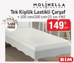 Molinella Tek Kişilik Lastikli Çarşaf Molinella Tek Kişilik Lastikli Çarşaf