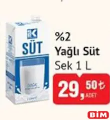 Sek %2 Yağlı Süt 1 l Sek %2 Yağlı Süt 1 l