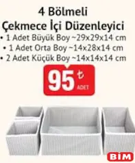 4 Bölmeli Çekmece İçi Düzenleyici 4 Bölmeli Çekmece İçi Düzenleyici
