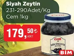Cem Siyah Zeytin 1 kg Cem Siyah Zeytin 1 kg