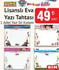 Lisanslı Eva Yazı Tahtası Lisanslı Eva Yazı Tahtası