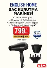 English Home Saç Kurutma Makinesi English Home Saç Kurutma Makinesi